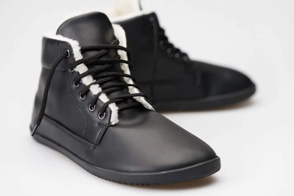 Ahinsa Sundara Winter Barefoot Ankle Boots - Black