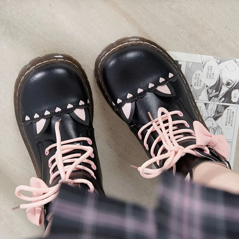 Cute Kitten Lolita Martin Boots