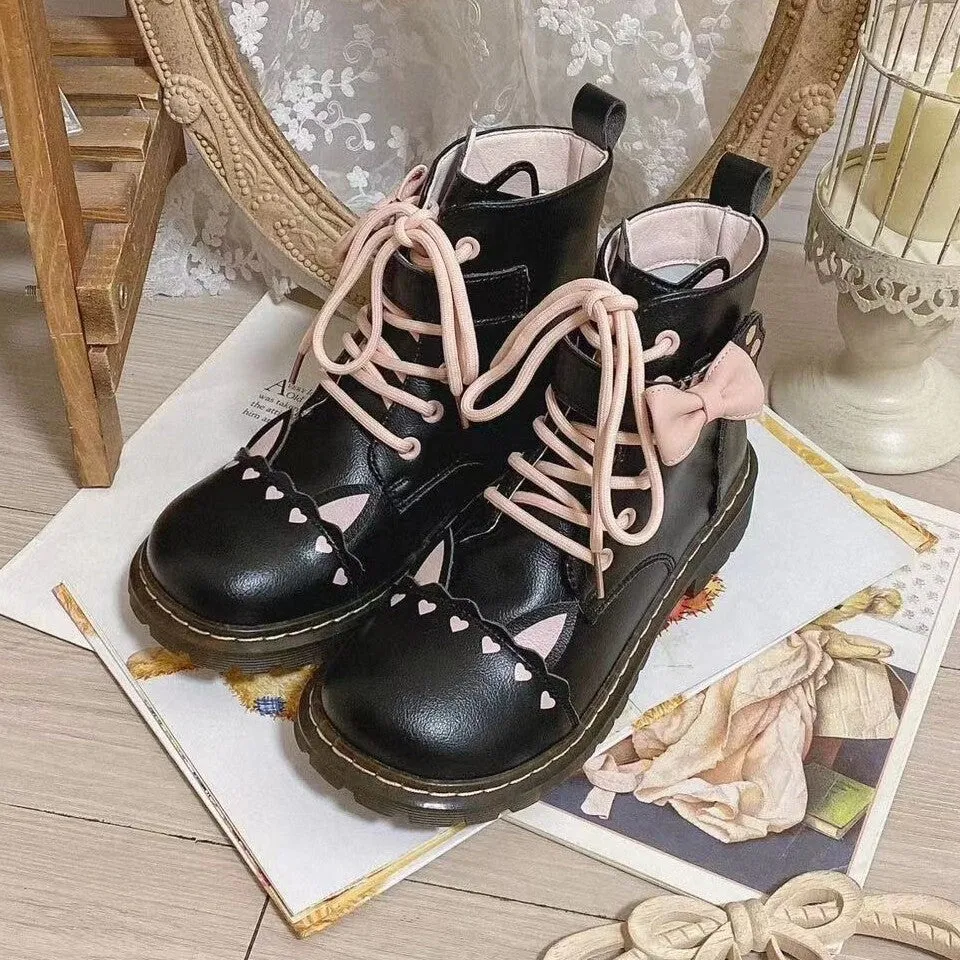 Cute Kitten Lolita Martin Boots
