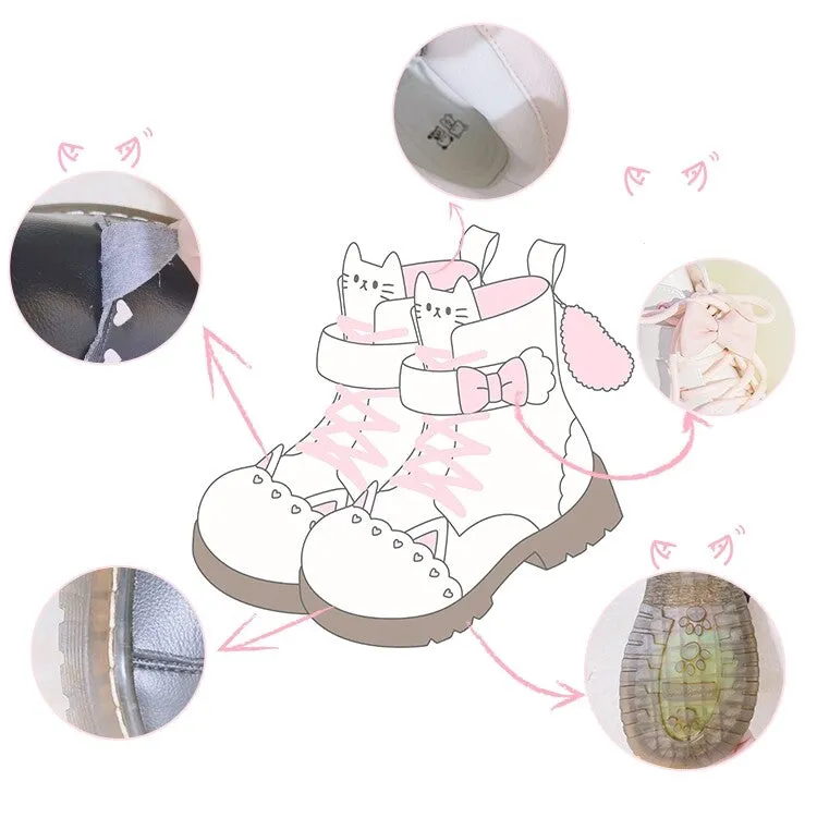 Cute Kitten Lolita Martin Boots