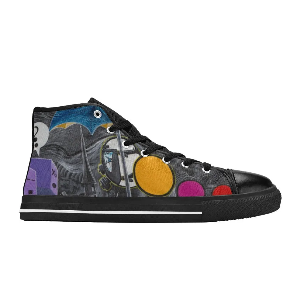 Ish presenting Fish Women's Classic High Top Canvas Shoes (Model 017)