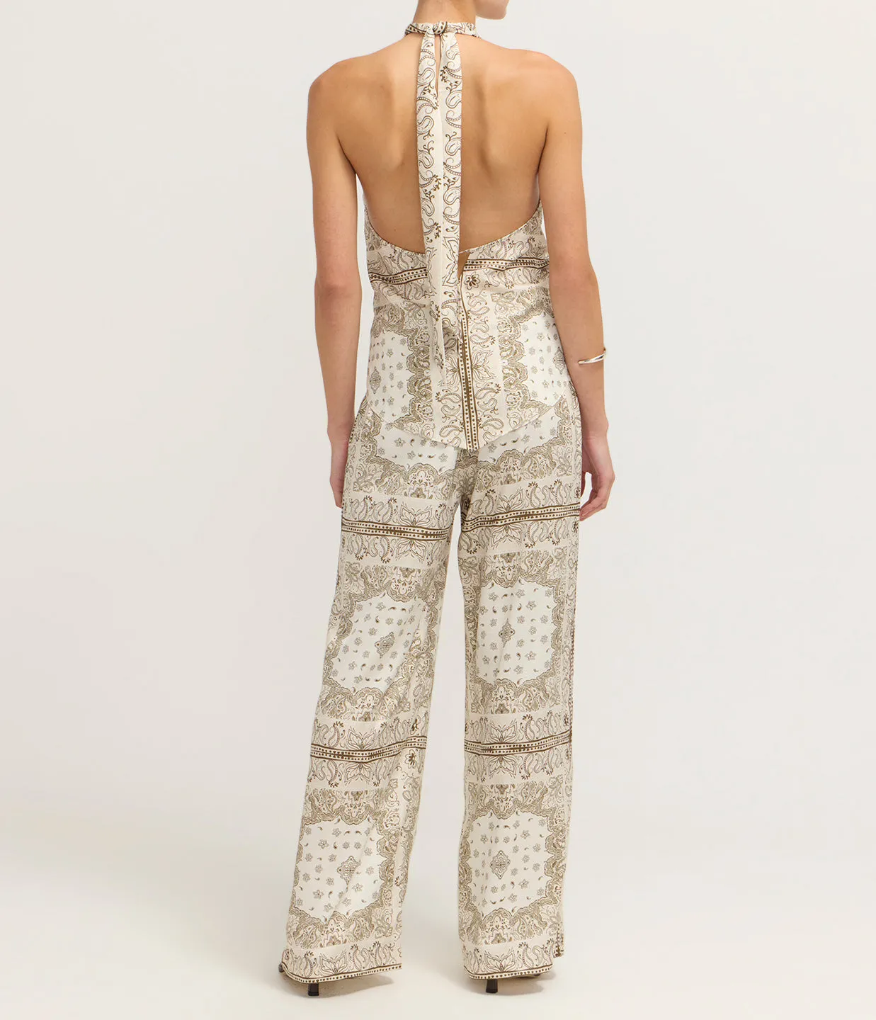 Junie Halter Top in Beige Bandana