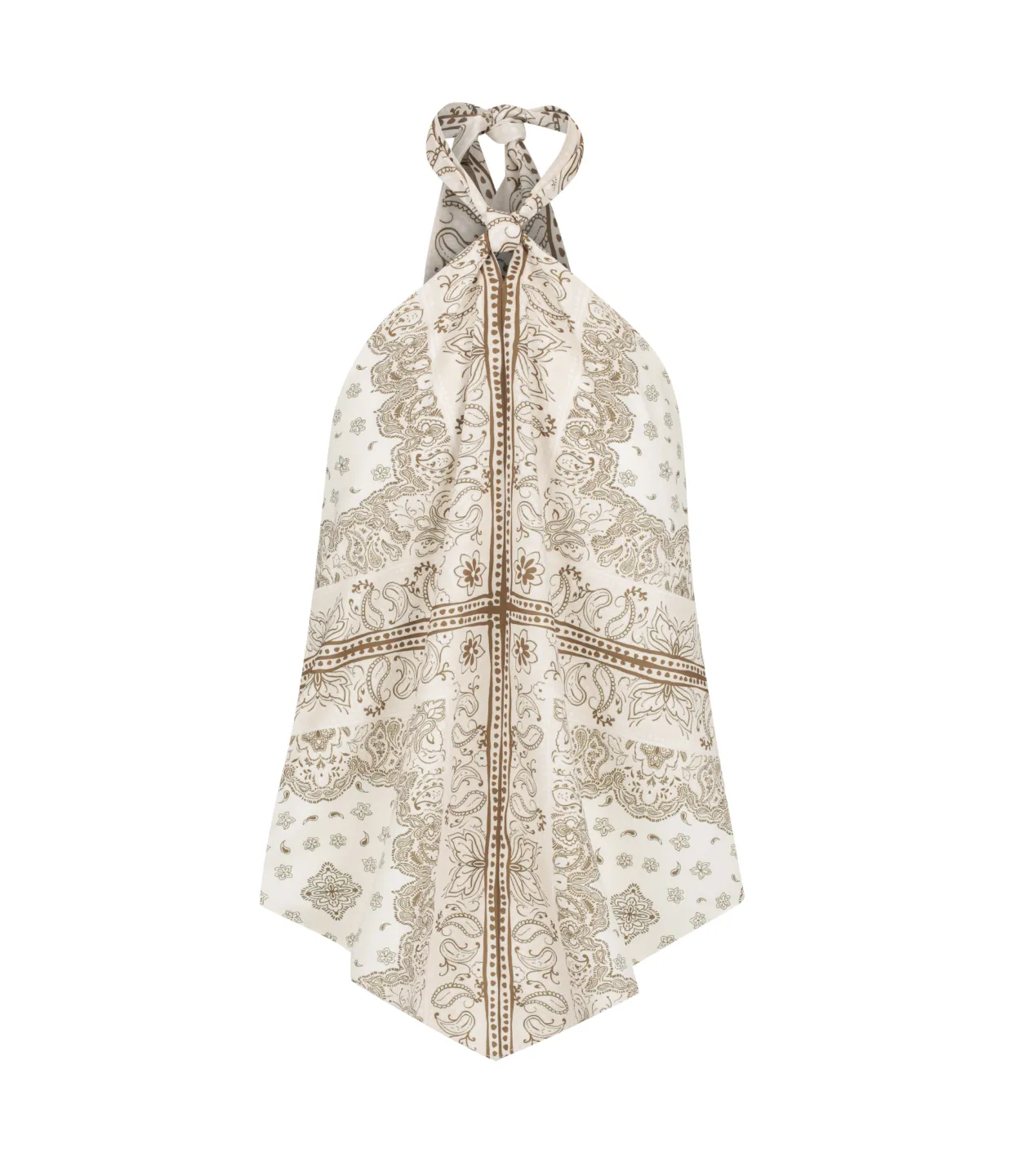 Junie Halter Top in Beige Bandana