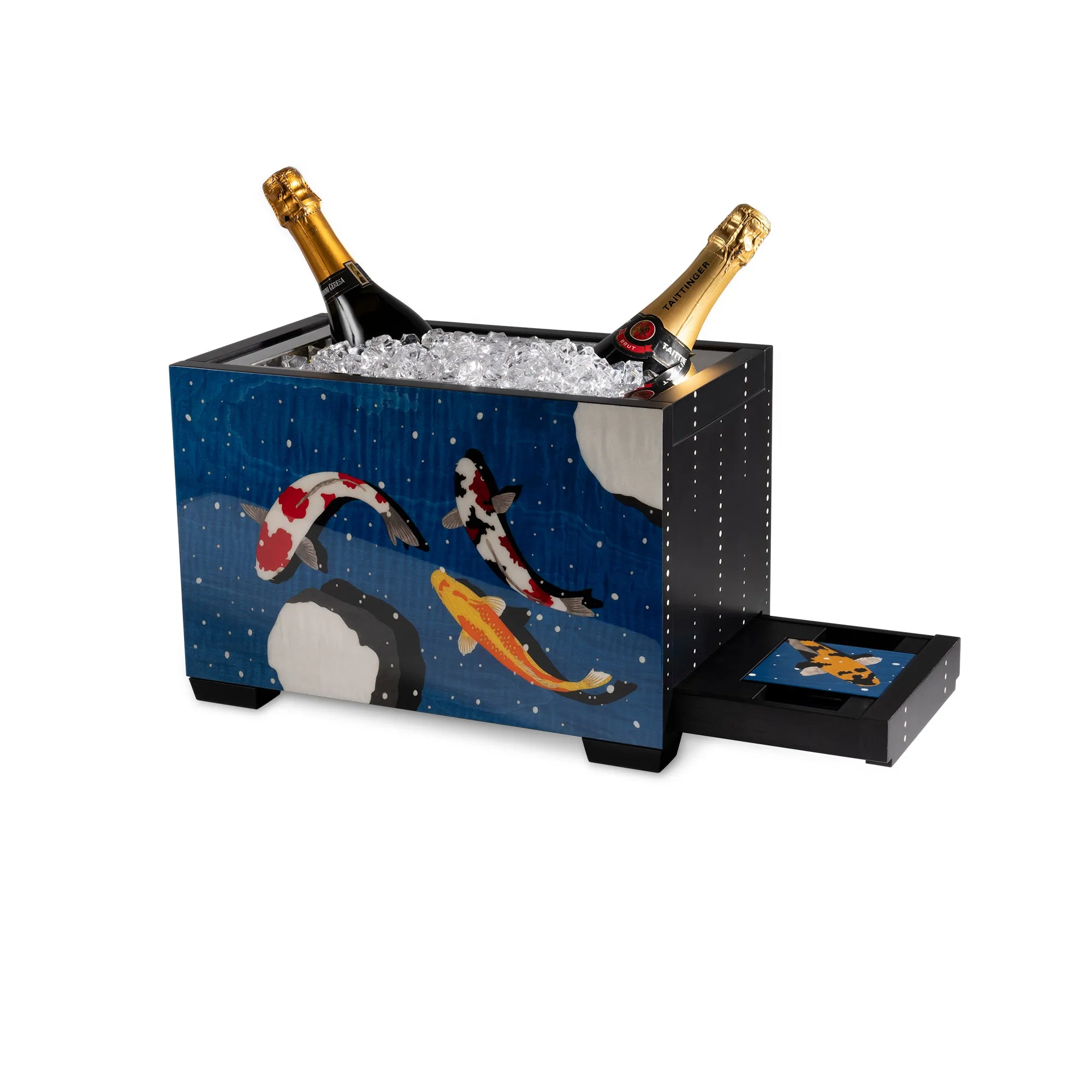 Koi Pond in the Snow & Rain Champagne Cooler