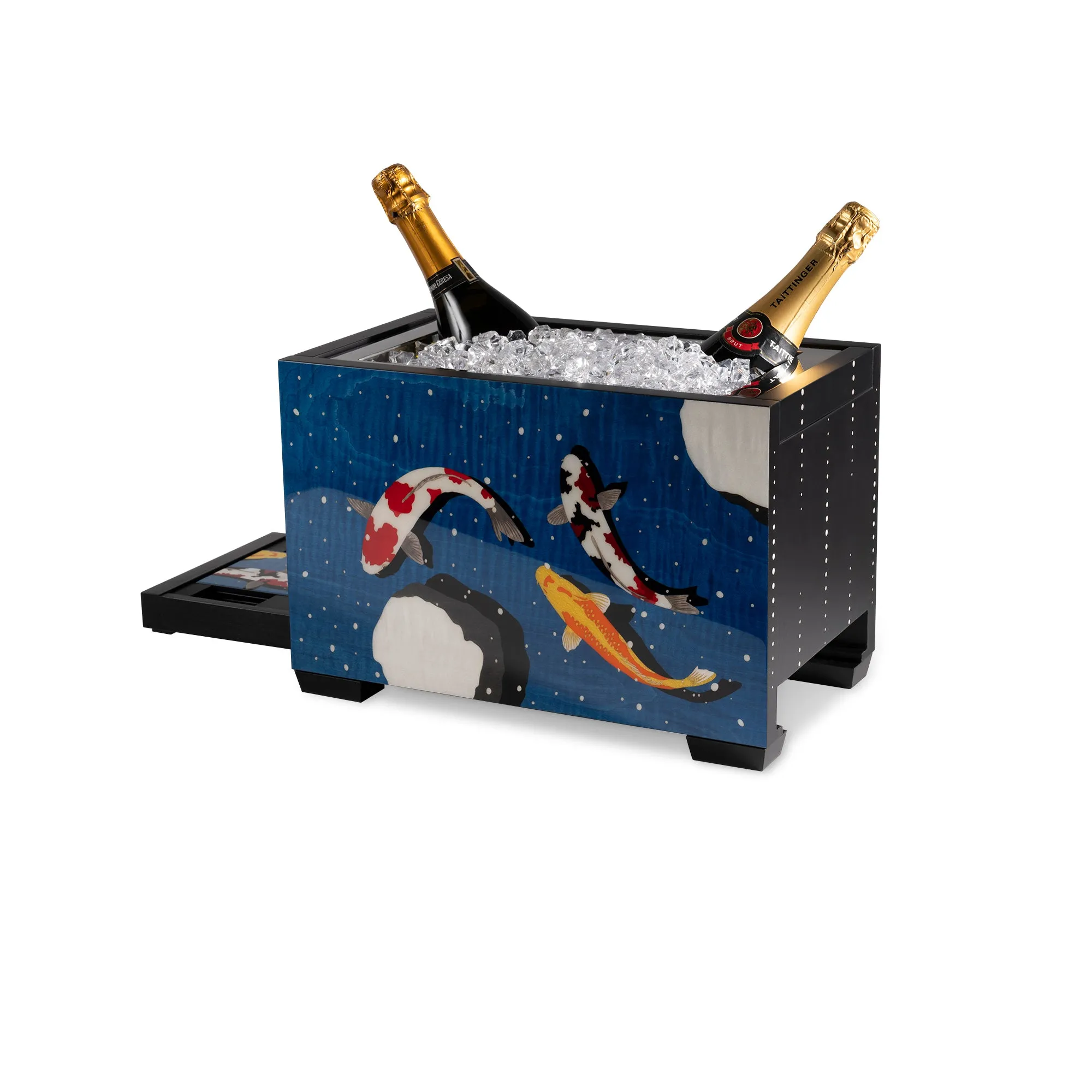 Koi Pond in the Snow & Rain Champagne Cooler