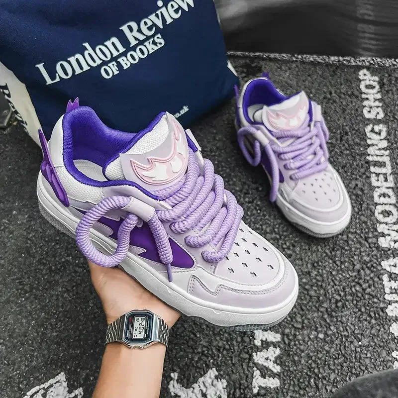 Lighting Skateboard Platform Thick Lace Sneakers