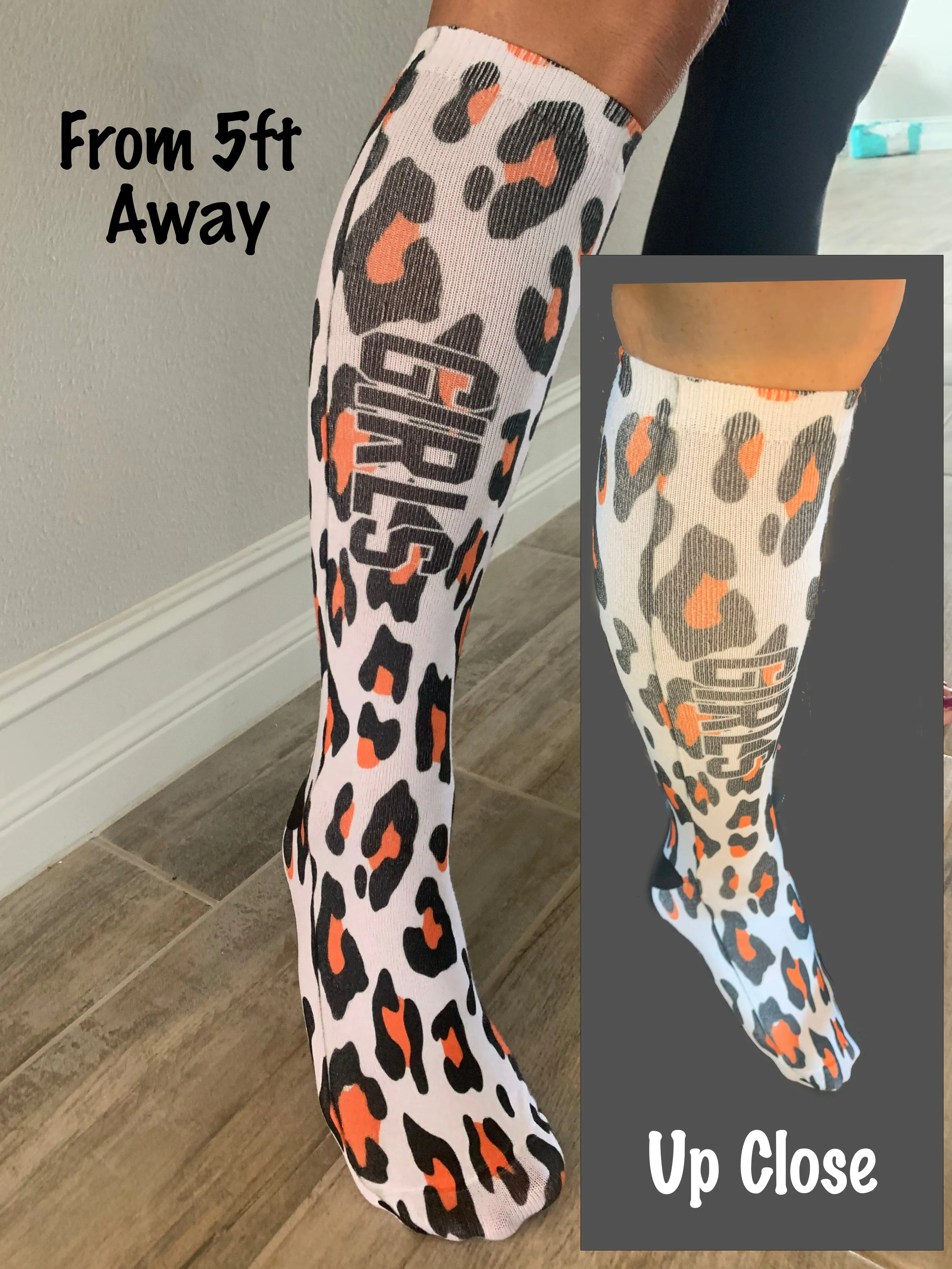 Personalized Tennis Breast Cancer Awareness Ribbon Knee High Socks