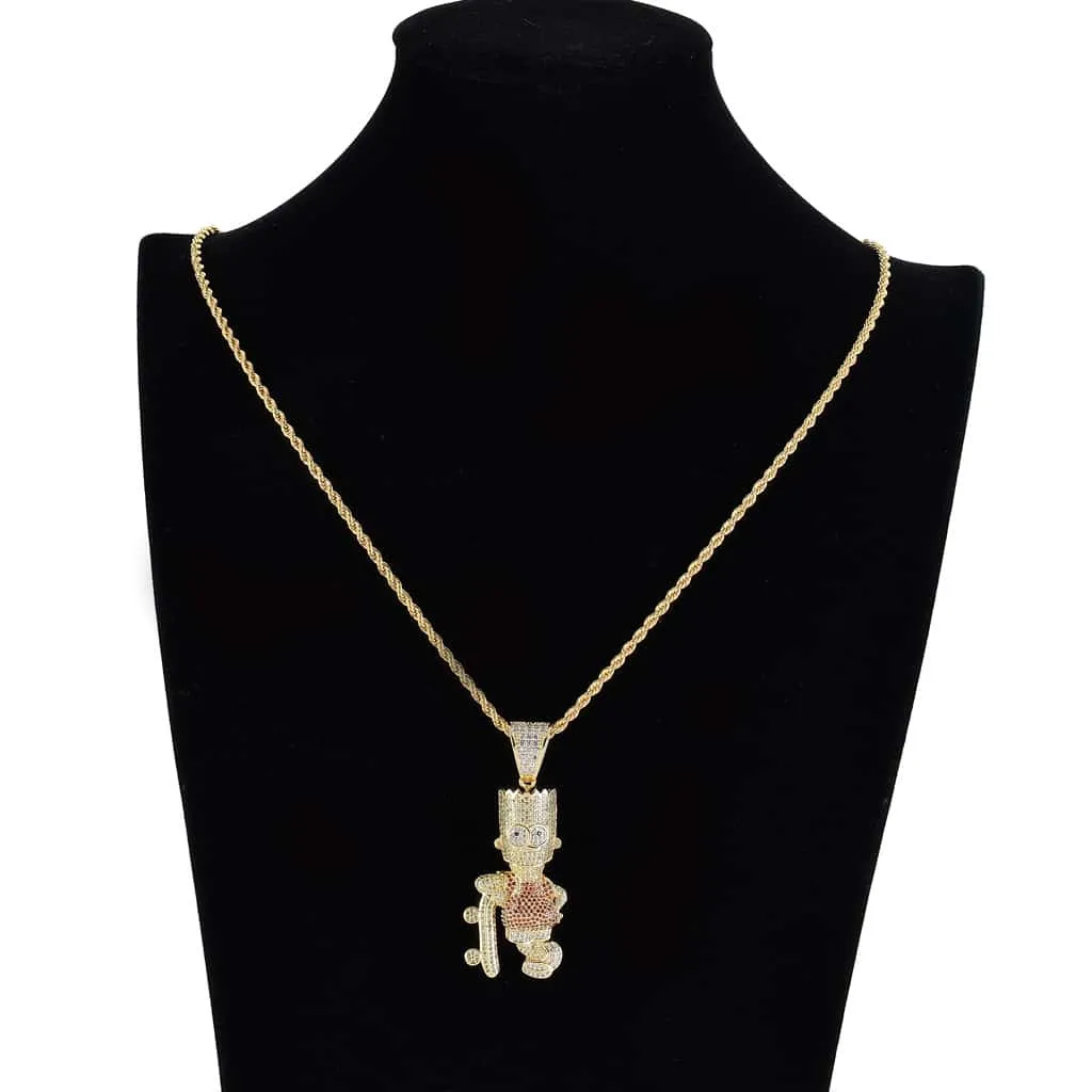 Skateboard Simpson Pendant Necklace