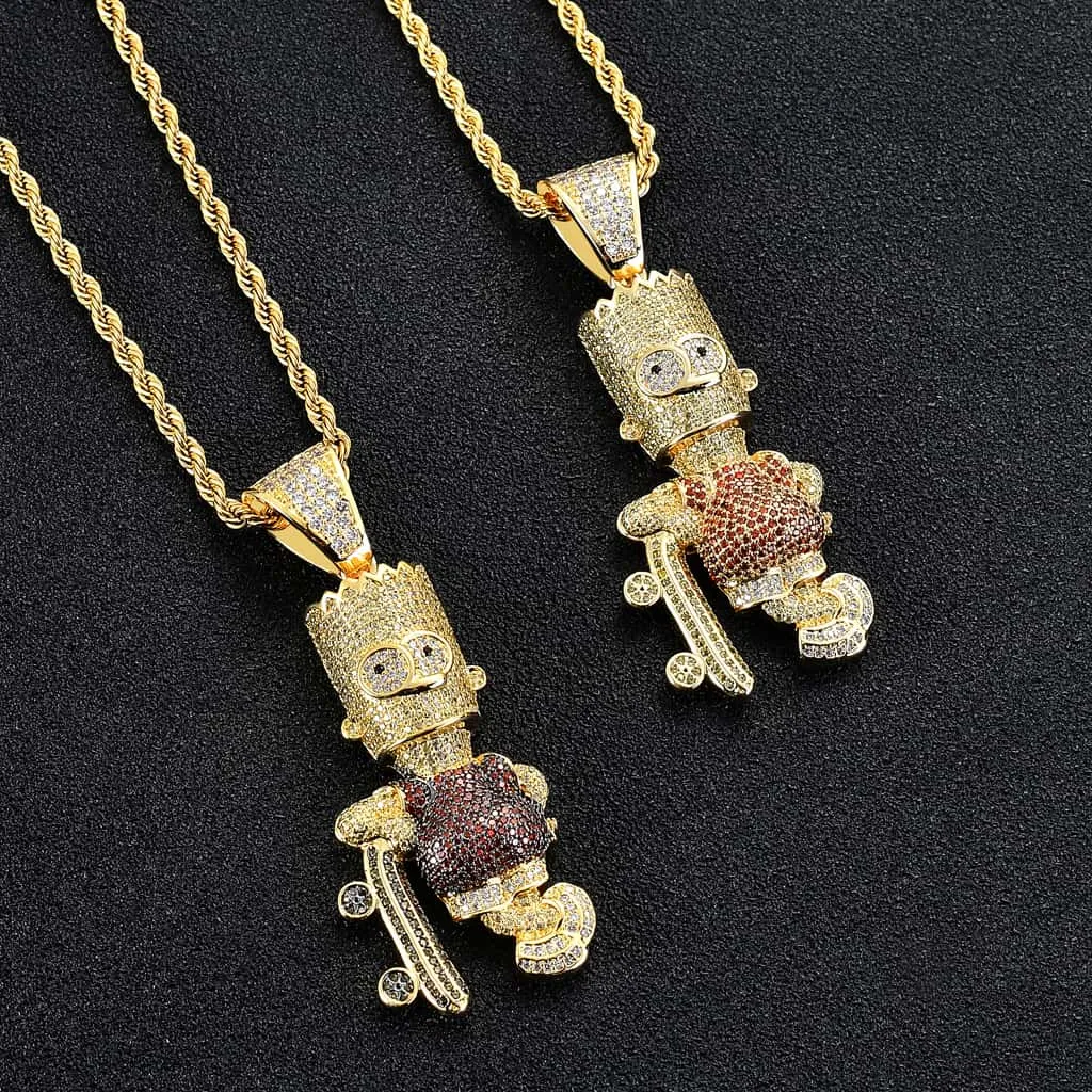 Skateboard Simpson Pendant Necklace