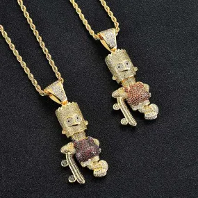 Skateboard Simpson Pendant Necklace