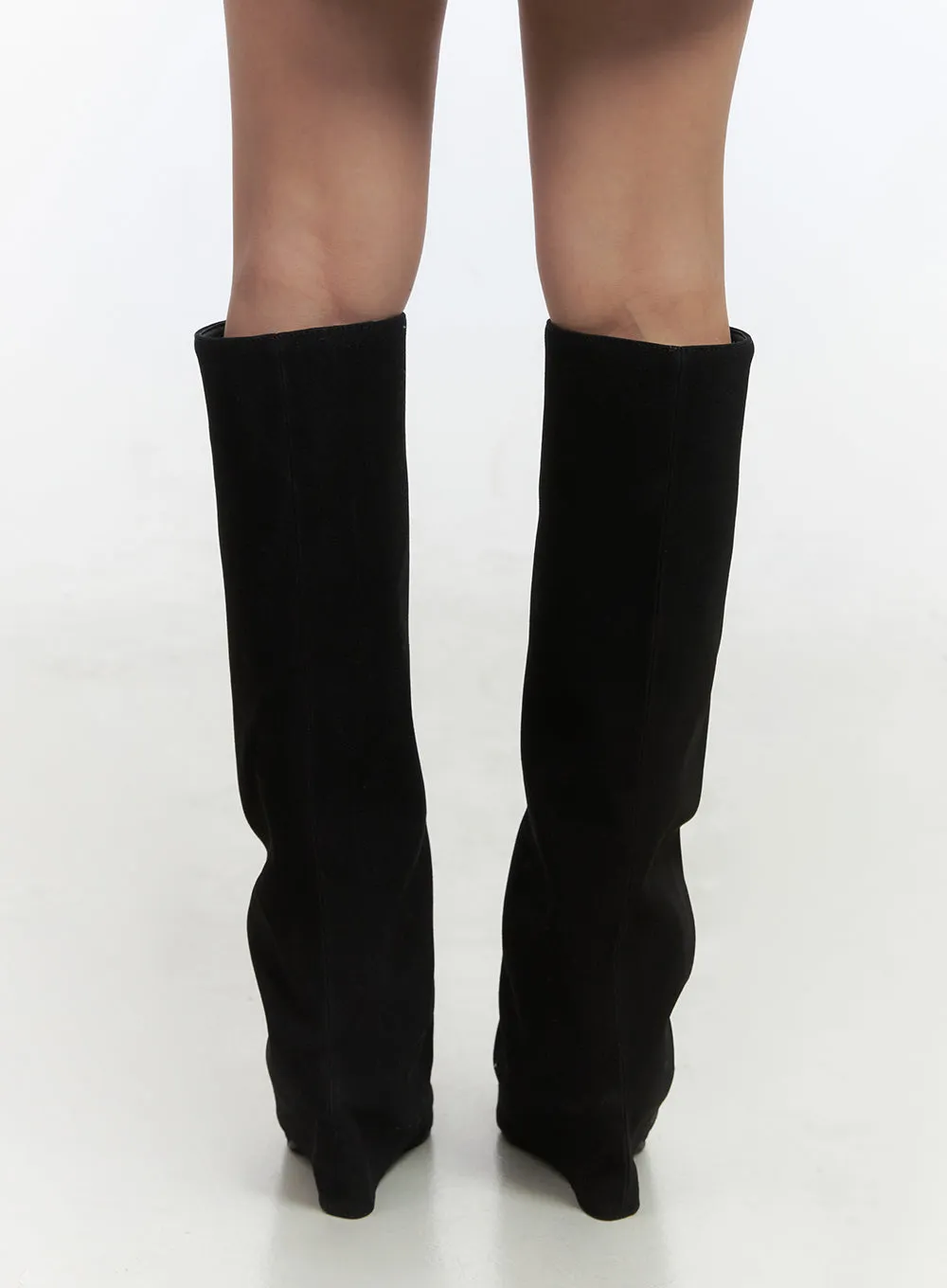 Solid Faux Leather Knee-High Boots CO414