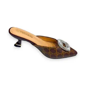 ValenBella Monogram Crystal Buckle Mule