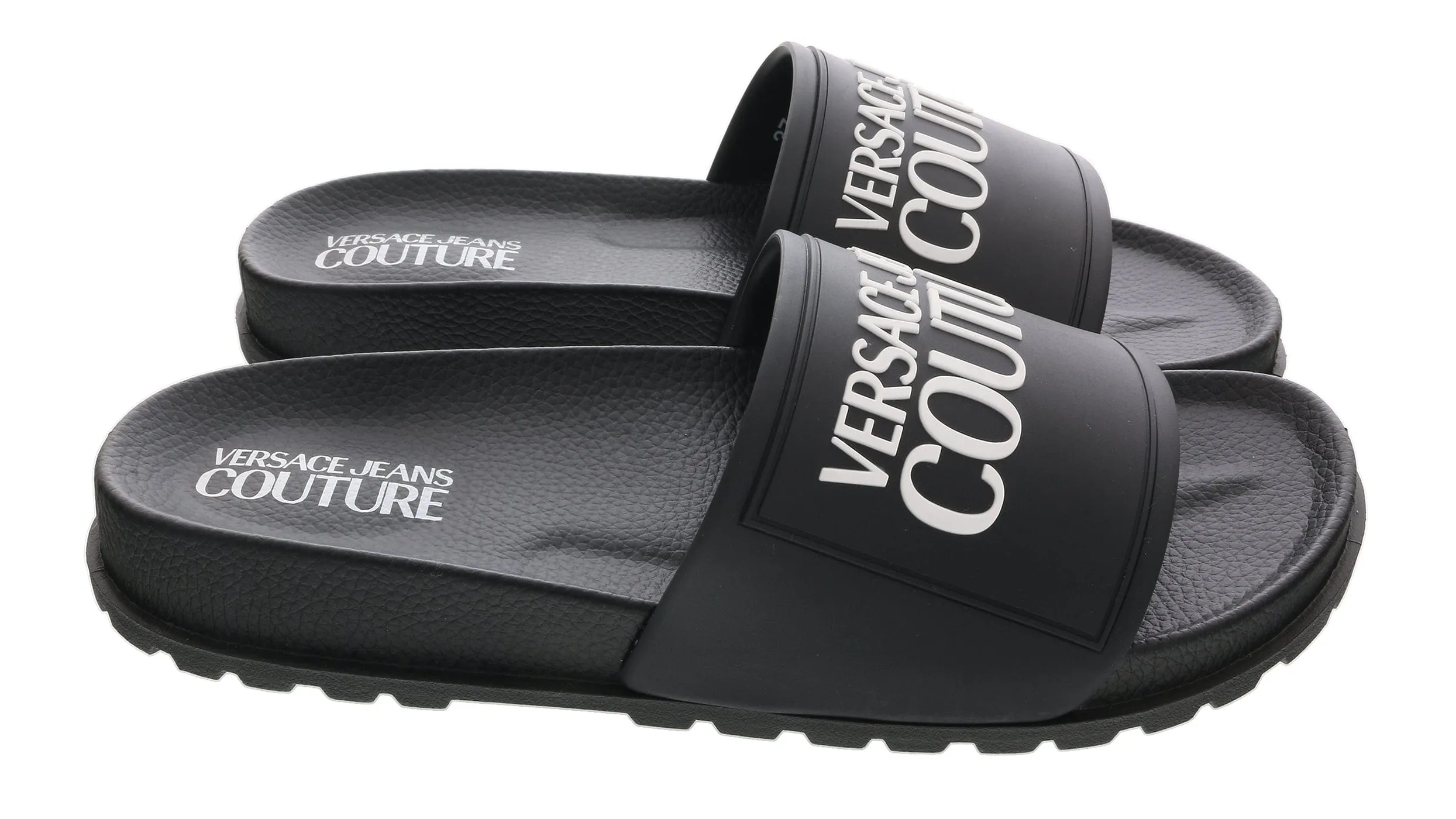 Versace Jeans Couture Black Logo Pool Slide-