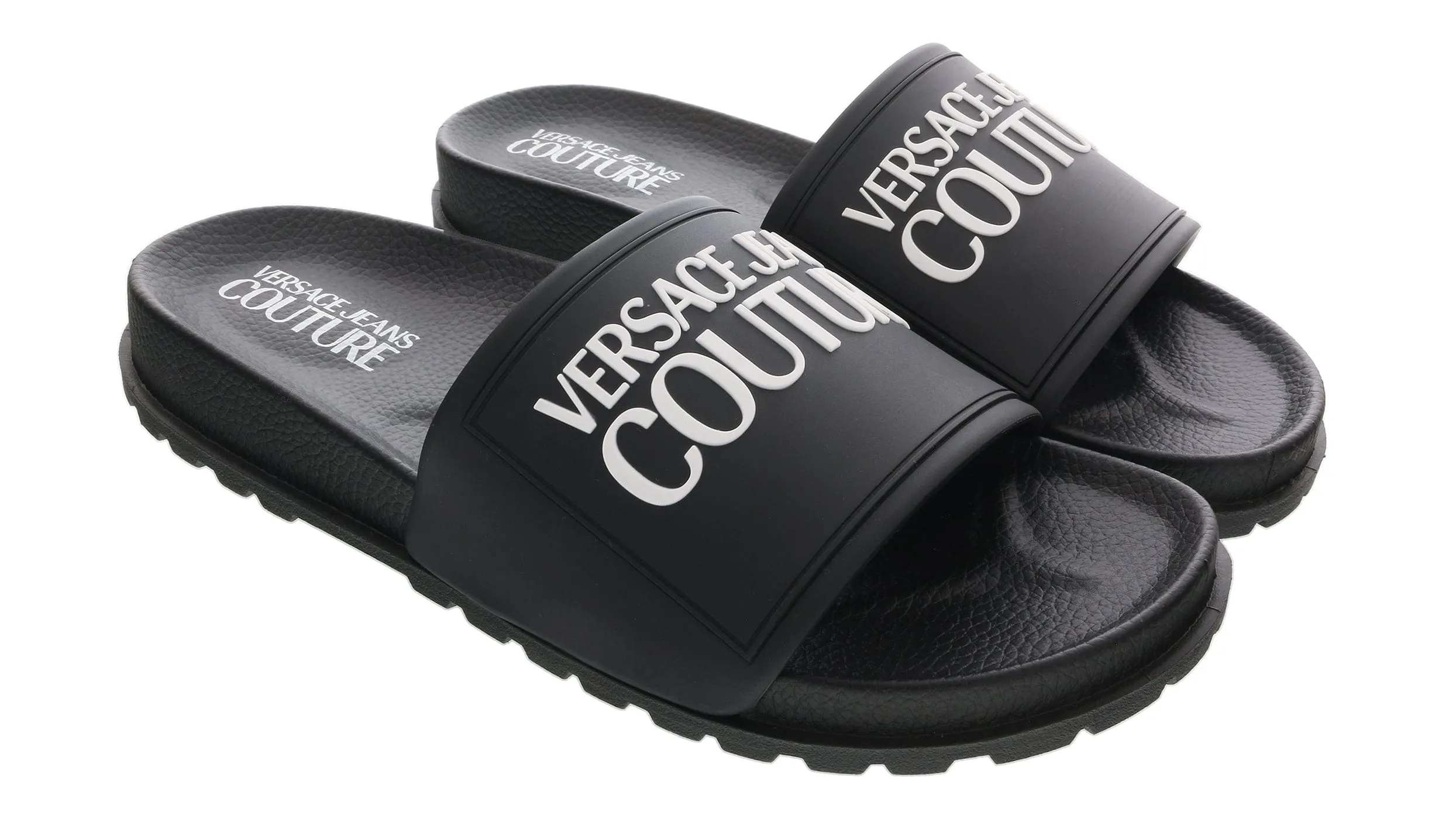 Versace Jeans Couture Black Logo Pool Slide-